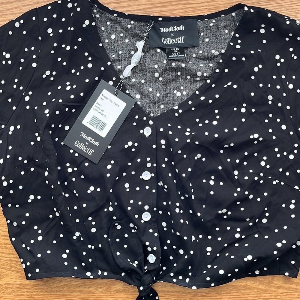 Black XL polka-a-dot ModCloth crop top!